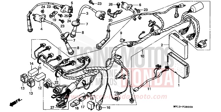 KABELBAUM/ ZUENDSPULE von Africa Twin 750 SCHWARZ (NH1K) von 1991
